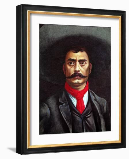 Portrait of General Emiliano Zapata-null-Framed Giclee Print