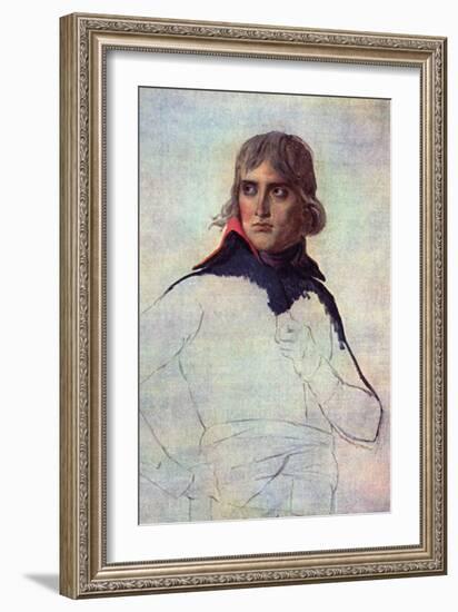 Portrait of General Napoleon Bonaparte-Jacques-Louis David-Framed Art Print