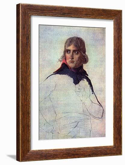 Portrait of General Napoleon Bonaparte-Jacques-Louis David-Framed Art Print