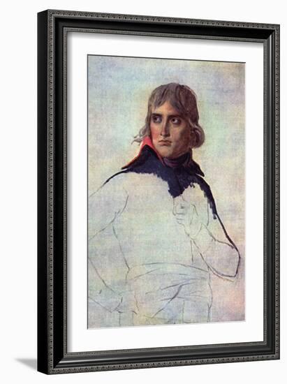 Portrait of General Napoleon Bonaparte-Jacques-Louis David-Framed Art Print