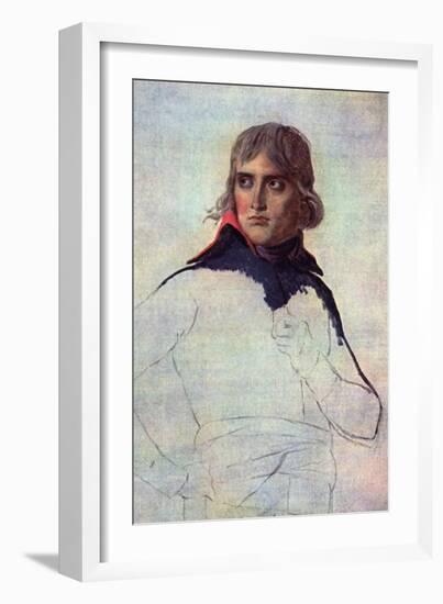 Portrait of General Napoleon Bonaparte-Jacques-Louis David-Framed Art Print