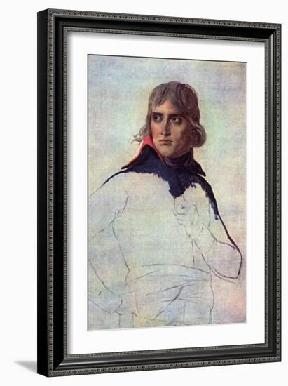 Portrait of General Napoleon Bonaparte-Jacques-Louis David-Framed Art Print