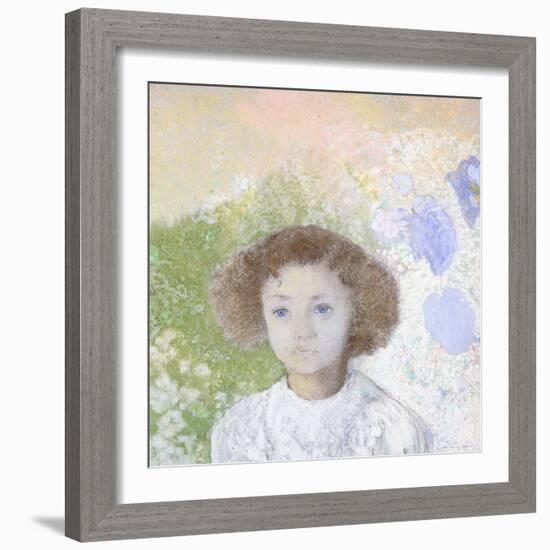 Portrait of Genevieve De Gonet as a Child, 1907-Odilon Redon-Framed Giclee Print