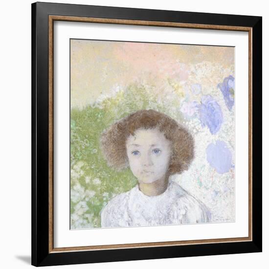 Portrait of Genevieve De Gonet as a Child, 1907-Odilon Redon-Framed Giclee Print