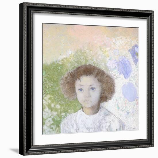 Portrait of Genevieve De Gonet as a Child, 1907-Odilon Redon-Framed Giclee Print