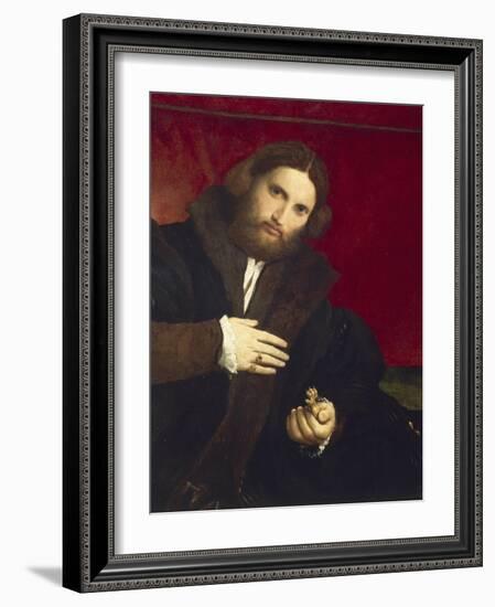 Portrait of Gentleman with Lion's Paw-Lorenzo Lotto-Framed Giclee Print