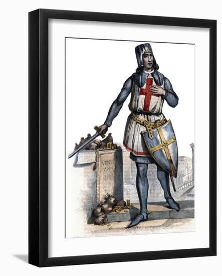 Portrait of Geoffrey of Villehardouin (1150-1228), French historian and knight-French School-Framed Giclee Print