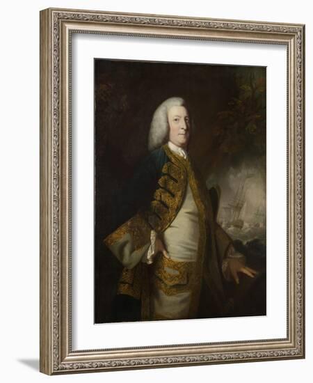 Portrait of George Anson, 1st Baron Anson, C.1754-55-Sir Joshua Reynolds-Framed Giclee Print