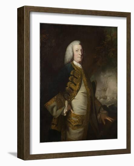 Portrait of George Anson, 1st Baron Anson, C.1754-55-Sir Joshua Reynolds-Framed Giclee Print