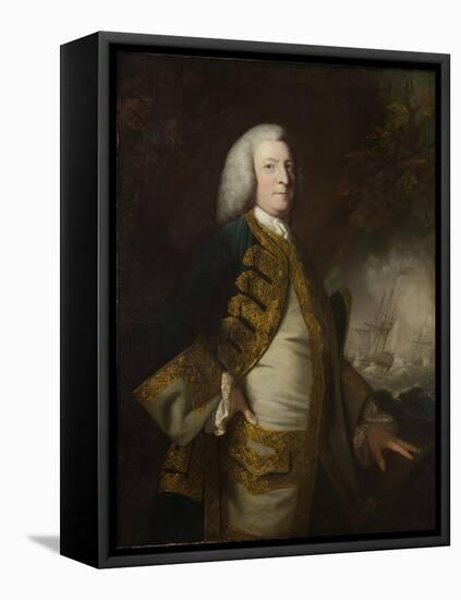 Portrait of George Anson, 1st Baron Anson, C.1754-55-Sir Joshua Reynolds-Framed Premier Image Canvas