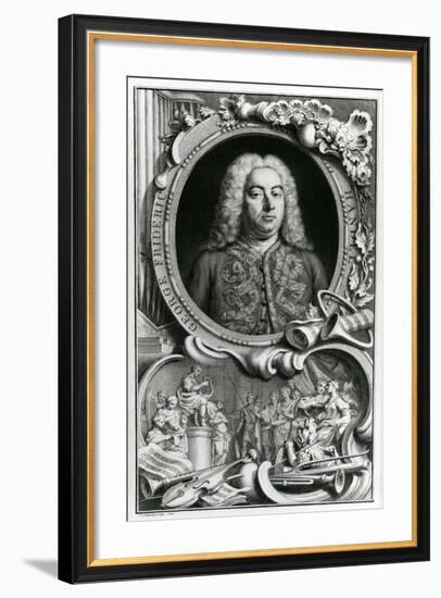 Portrait of George Frederick Handel, 1768-Jacobus Houbraken-Framed Giclee Print