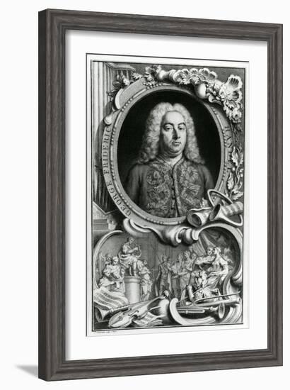 Portrait of George Frederick Handel, 1768-Jacobus Houbraken-Framed Giclee Print