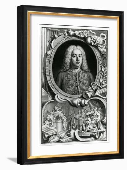 Portrait of George Frederick Handel, 1768-Jacobus Houbraken-Framed Giclee Print