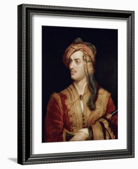 Portrait of George Gordon 6th Baron Byron of Rochdale in Albanian Dress, 1813-Thomas Phillips-Framed Giclee Print