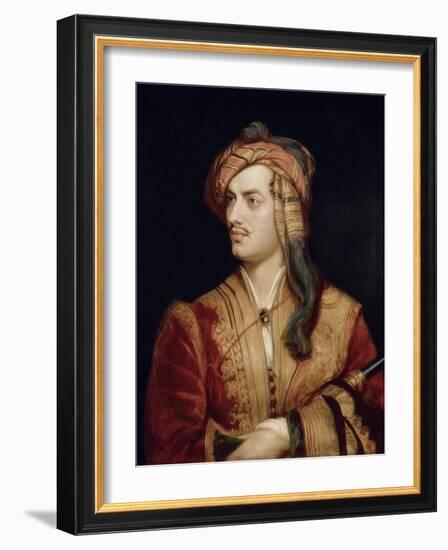 Portrait of George Gordon 6th Baron Byron of Rochdale in Albanian Dress, 1813-Thomas Phillips-Framed Giclee Print