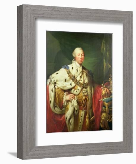 Portrait of George III (1738-1820) in His Coronation Robes, C.1760-Allan Ramsay-Framed Giclee Print