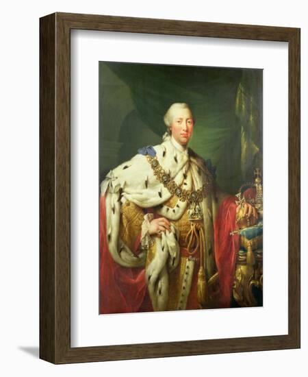 Portrait of George III (1738-1820) in His Coronation Robes, C.1760-Allan Ramsay-Framed Giclee Print