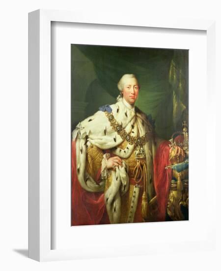 Portrait of George III (1738-1820) in His Coronation Robes, C.1760-Allan Ramsay-Framed Giclee Print