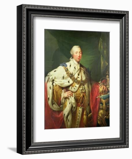 Portrait of George III (1738-1820) in His Coronation Robes, C.1760-Allan Ramsay-Framed Giclee Print