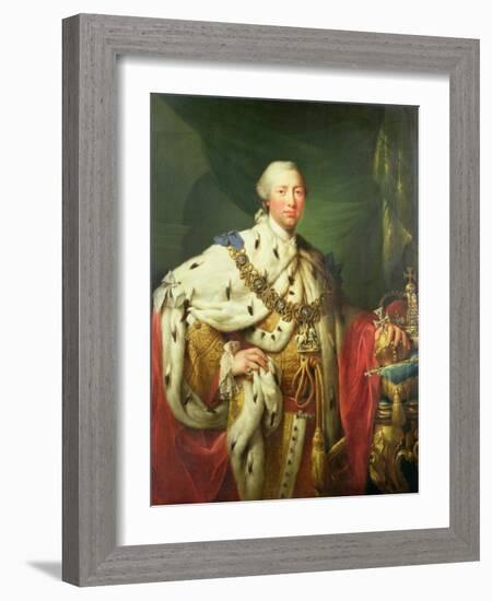 Portrait of George III (1738-1820) in His Coronation Robes, C.1760-Allan Ramsay-Framed Giclee Print