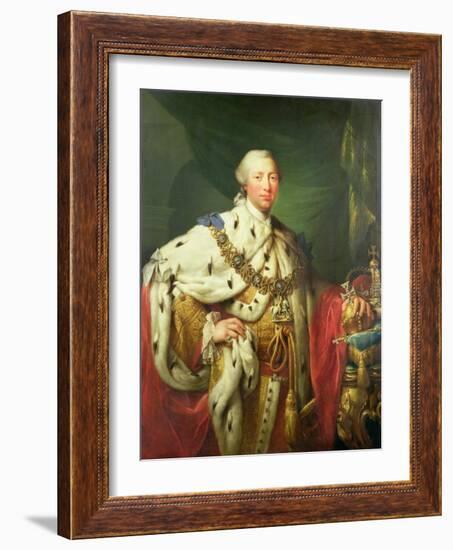 Portrait of George III (1738-1820) in His Coronation Robes, C.1760-Allan Ramsay-Framed Giclee Print