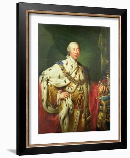 Portrait of George III (1738-1820) in His Coronation Robes, C.1760-Allan Ramsay-Framed Giclee Print