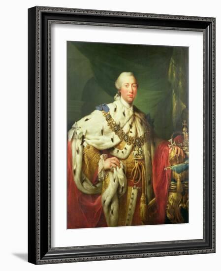 Portrait of George III (1738-1820) in His Coronation Robes, C.1760-Allan Ramsay-Framed Giclee Print