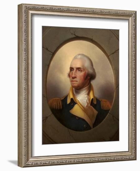 Portrait of George Washington (1732-1799), by Peale, Rembrandt (1778-1860). Oil on Canvas, Ca 1856.-Rembrandt Peale-Framed Giclee Print