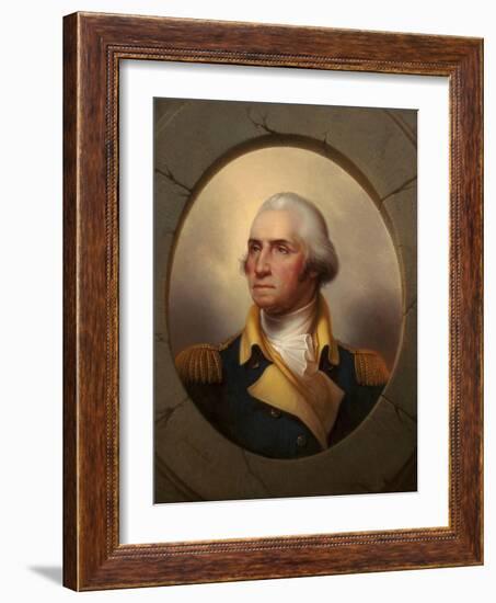 Portrait of George Washington (1732-1799), by Peale, Rembrandt (1778-1860). Oil on Canvas, Ca 1856.-Rembrandt Peale-Framed Giclee Print