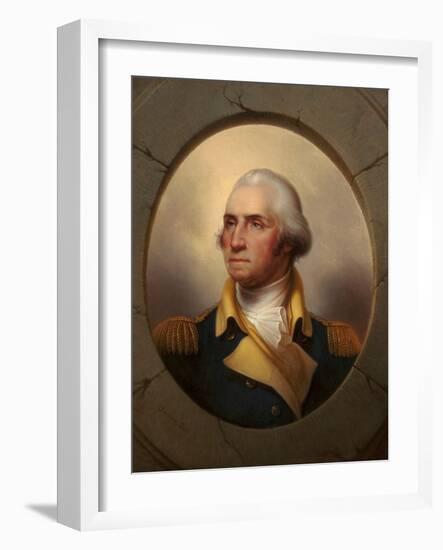 Portrait of George Washington (1732-1799), by Peale, Rembrandt (1778-1860). Oil on Canvas, Ca 1856.-Rembrandt Peale-Framed Giclee Print