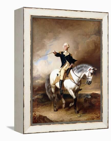Portrait of George Washington Taking the Salute at Trenton-John Faed-Framed Premier Image Canvas