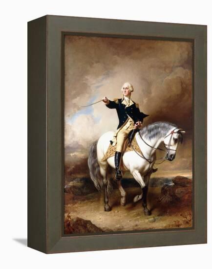 Portrait of George Washington Taking the Salute at Trenton-John Faed-Framed Premier Image Canvas