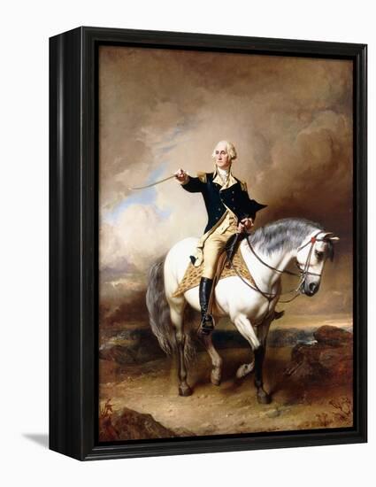 Portrait of George Washington Taking the Salute at Trenton-John Faed-Framed Premier Image Canvas