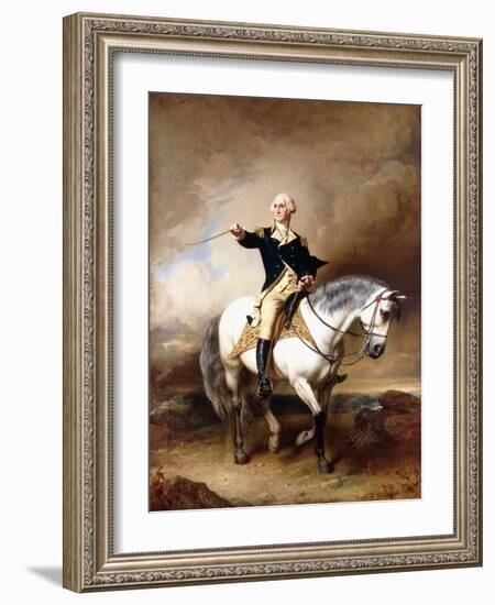 Portrait of George Washington Taking the Salute at Trenton-John Faed-Framed Giclee Print