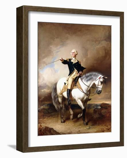 Portrait of George Washington Taking the Salute at Trenton-John Faed-Framed Giclee Print