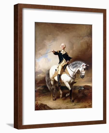 Portrait of George Washington Taking the Salute at Trenton-John Faed-Framed Giclee Print