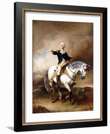 Portrait of George Washington Taking the Salute at Trenton-John Faed-Framed Giclee Print