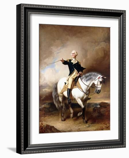 Portrait of George Washington Taking the Salute at Trenton-John Faed-Framed Giclee Print