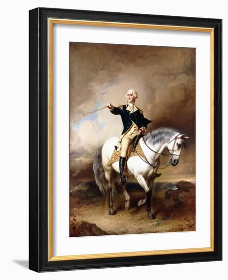 Portrait of George Washington Taking the Salute at Trenton-John Faed-Framed Giclee Print