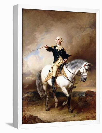 Portrait of George Washington Taking the Salute at Trenton-John Faed-Framed Giclee Print