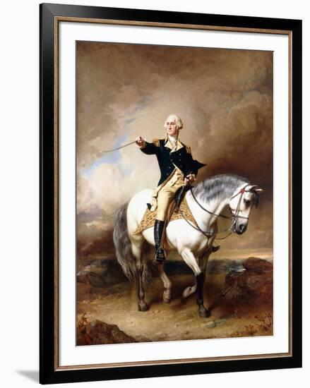 Portrait of George Washington Taking the Salute at Trenton-John Faed-Framed Giclee Print