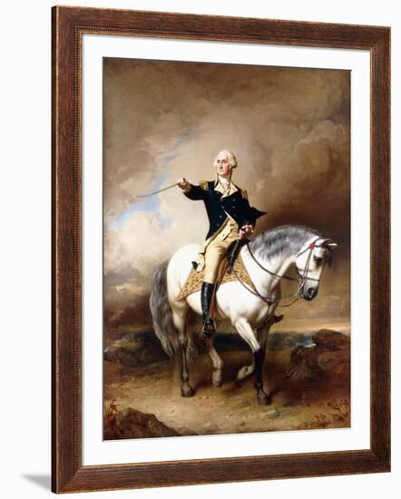 Portrait of George Washington Taking the Salute at Trenton-John Faed-Framed Giclee Print