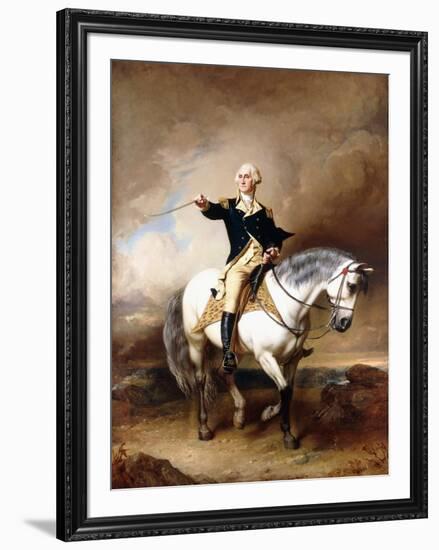 Portrait of George Washington Taking the Salute at Trenton-John Faed-Framed Giclee Print