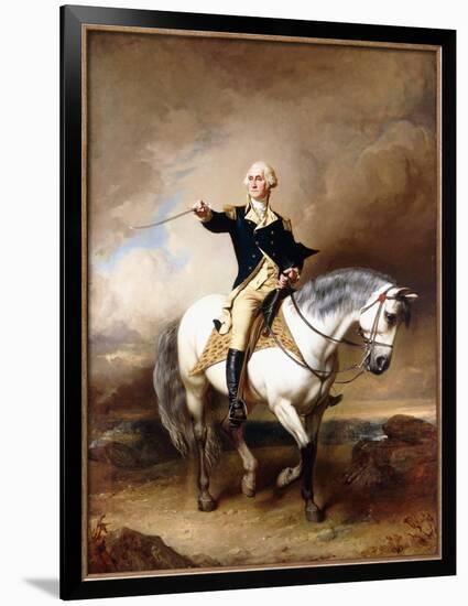 Portrait of George Washington Taking the Salute at Trenton-John Faed-Framed Giclee Print