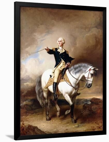 Portrait of George Washington Taking the Salute at Trenton-John Faed-Framed Giclee Print