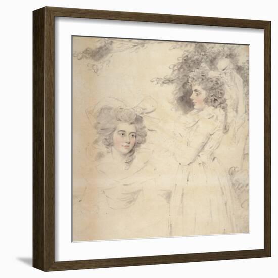 Portrait of Georgiana, Duchess of Devonshire and Lady Elizabeth Foster-John Downman-Framed Giclee Print