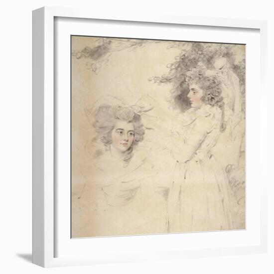 Portrait of Georgiana, Duchess of Devonshire and Lady Elizabeth Foster-John Downman-Framed Giclee Print