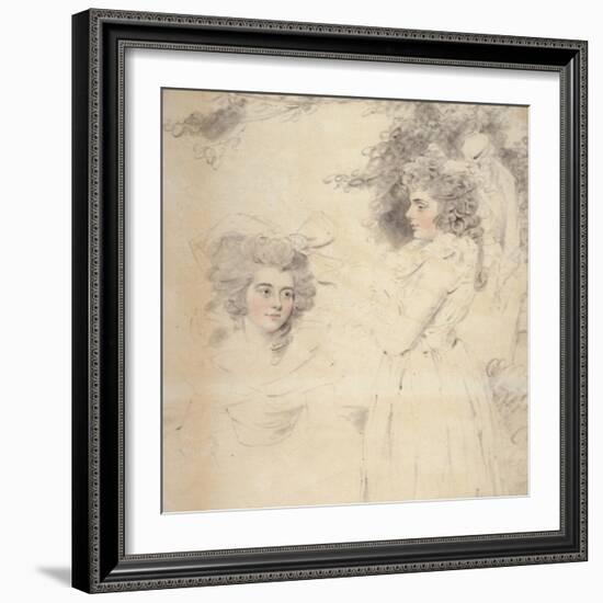 Portrait of Georgiana, Duchess of Devonshire and Lady Elizabeth Foster-John Downman-Framed Giclee Print