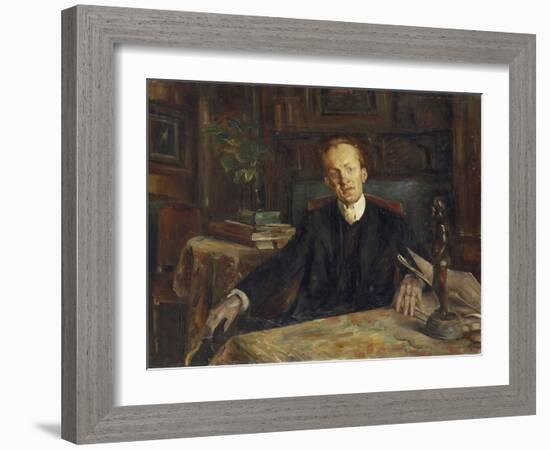 Portrait of Gerhart Hauptmann, 1900-Lovis Corinth-Framed Giclee Print