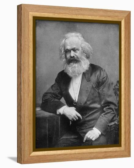 Portrait of German-Born Political Economist and Socialist Karl Marx, 1818-1883-null-Framed Premier Image Canvas